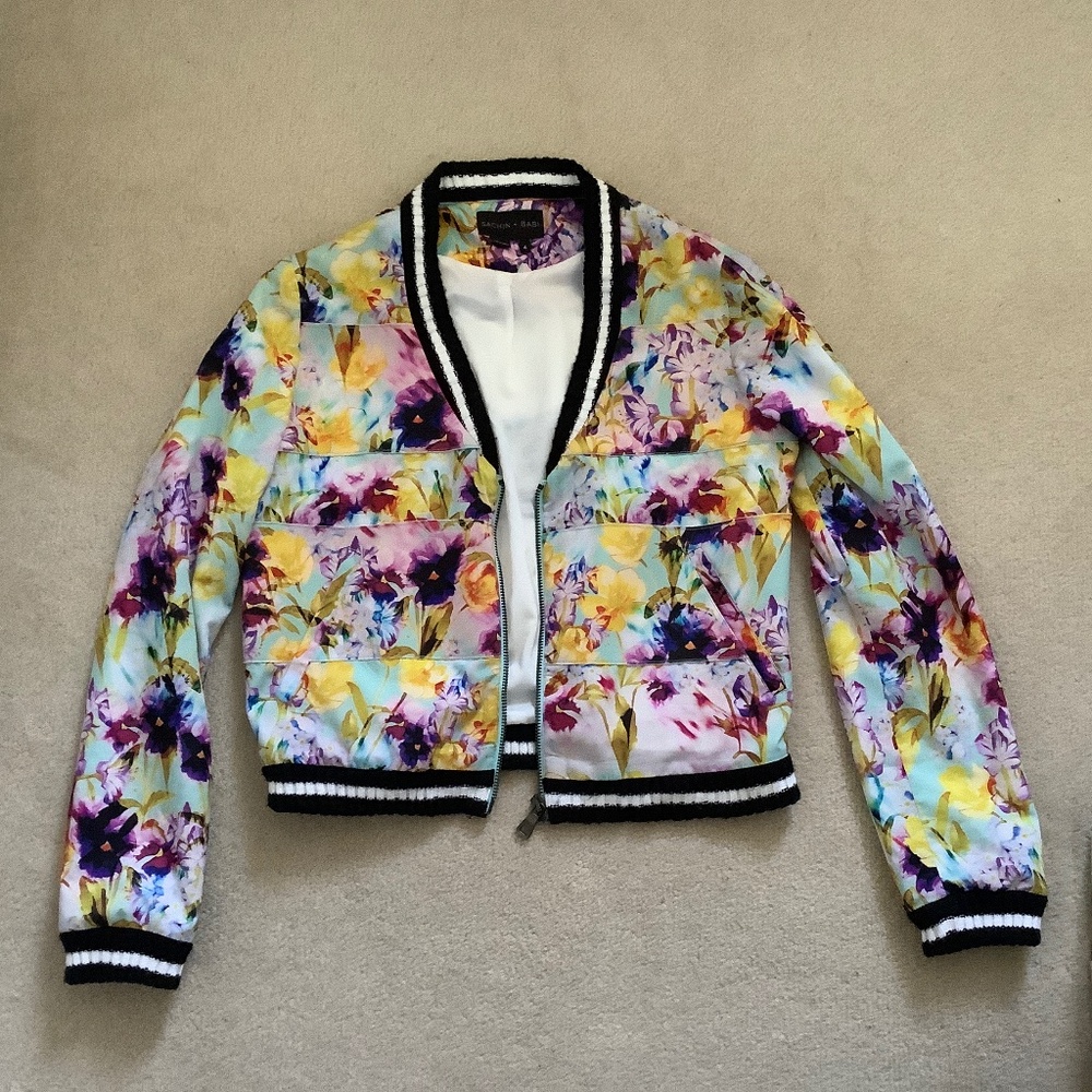 Sachin + Babi Floral bomber jacket